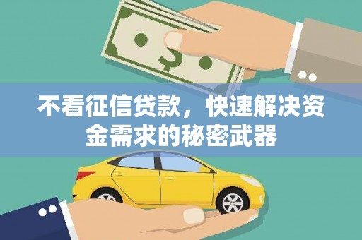 阳信不看征信贷款，快速解决资金需求的秘密武器