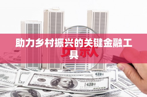 阳信助力乡村振兴的关键金融工具