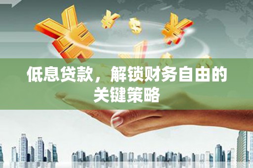 阳信低息贷款，解锁财务自由的关键策略