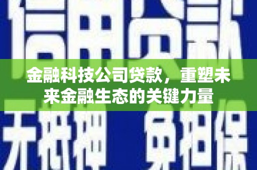 阳信金融科技公司贷款，重塑未来金融生态的关键力量