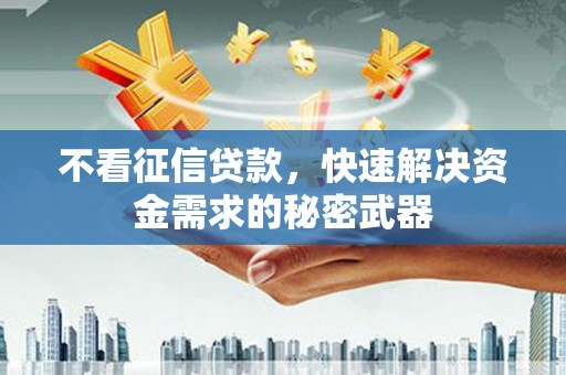 阳信不看征信贷款，快速解决资金需求的秘密武器