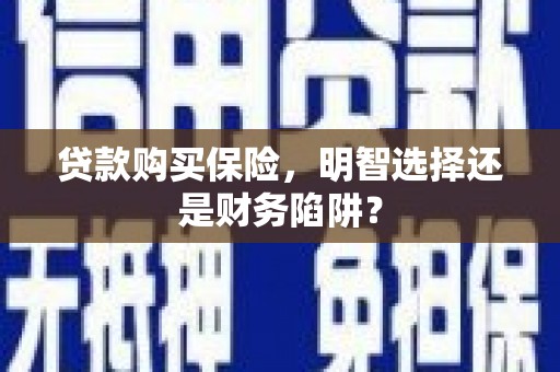 阳信贷款购买保险，明智选择还是财务陷阱？
