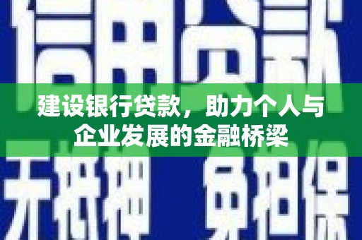 阳信建设银行贷款，助力个人与企业发展的金融桥梁