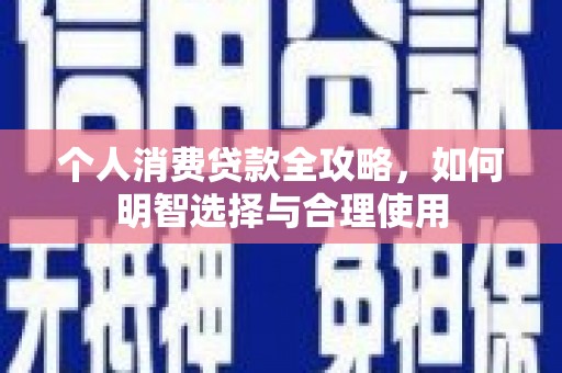 阳信个人消费贷款全攻略，如何明智选择与合理使用